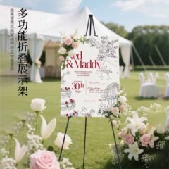 源头工厂多功能金属折叠伸缩展示架可调节金属画架户外便携式支架