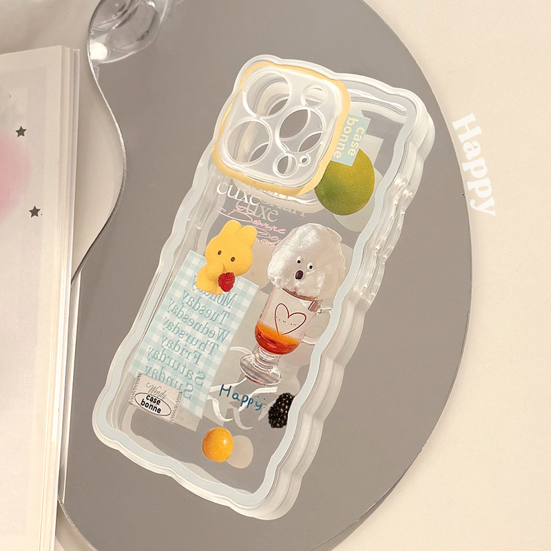 【塔下】韩系棉花糖饮料苹果16手机壳适用15promax透明iphone13软|undefined