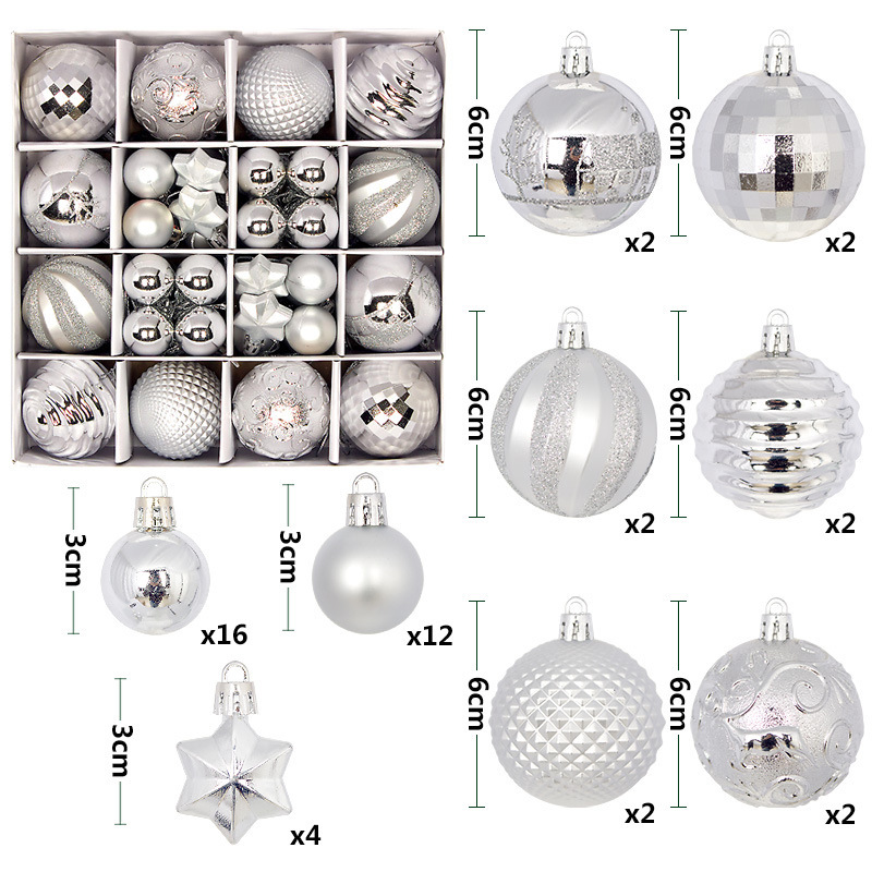 Juego de Esferas Navideñas Decorativas de Plástico para Navidades