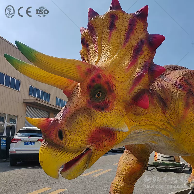 仿真三角龙模型 大型恐龙 仿真硅胶恐龙 景观雕塑 景观恐龙展定制