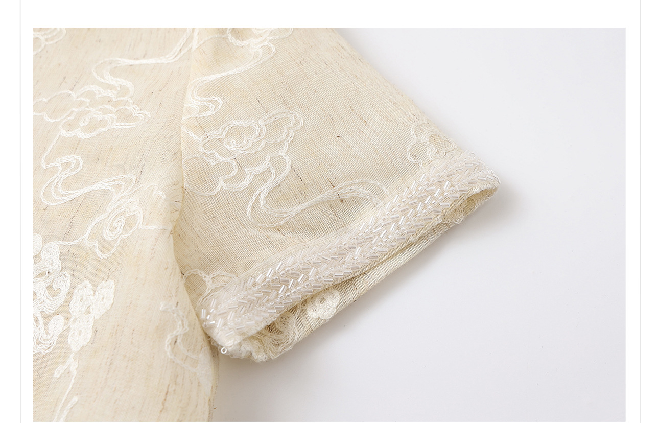 Bộ áo sơ mi và chân váy nữ phong cách Trung Hoa đính hạt cao cấp ZX N5065 — Màu mơ [áo], Màu hồng [áo] chi tiết 41