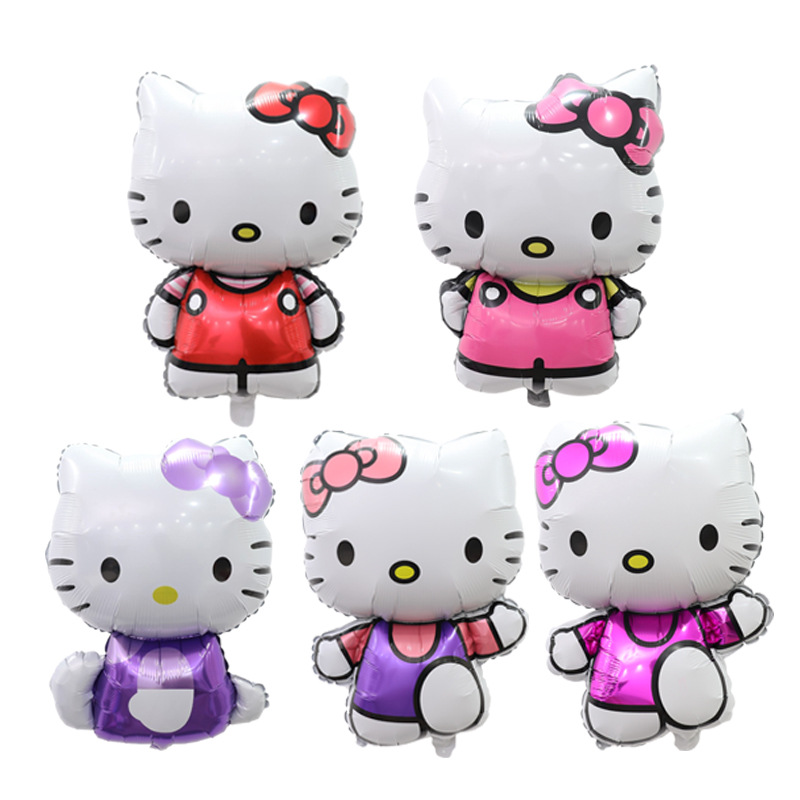 Dibujos animados Ángel gatito gato aluminio globo niña cumpleaños fiesta decoración 18 pulgadas KT gato forma globo