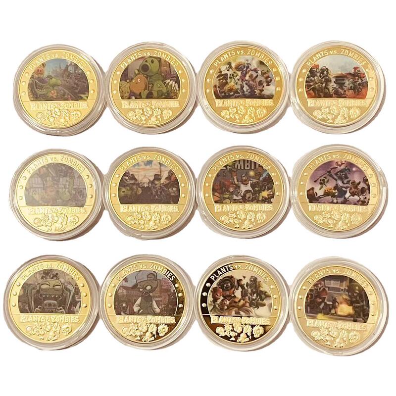 Plants vs Zombies commemorative coin anime coin peripheral commemorative coin diecast metal coin gift collection Plants vs Zombies commemorative coin anime coin peripheral commemorative coin diecast metal coin gift collection
