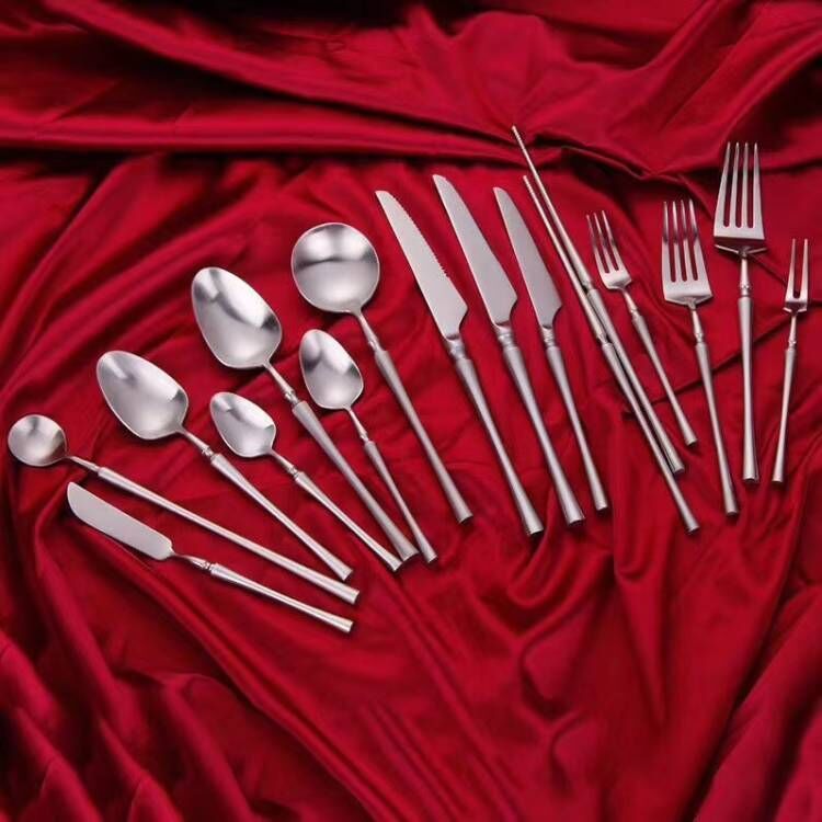 304ステンレス食器伸線霧面フロストスプーンdinner set鍛造洋食小蛮腰ナイフフォーク|undefined