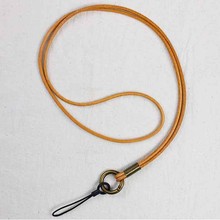 批发简洁款牛皮长绳复古手机挂绳简约风挂脖款皮质手绳钥匙车卡