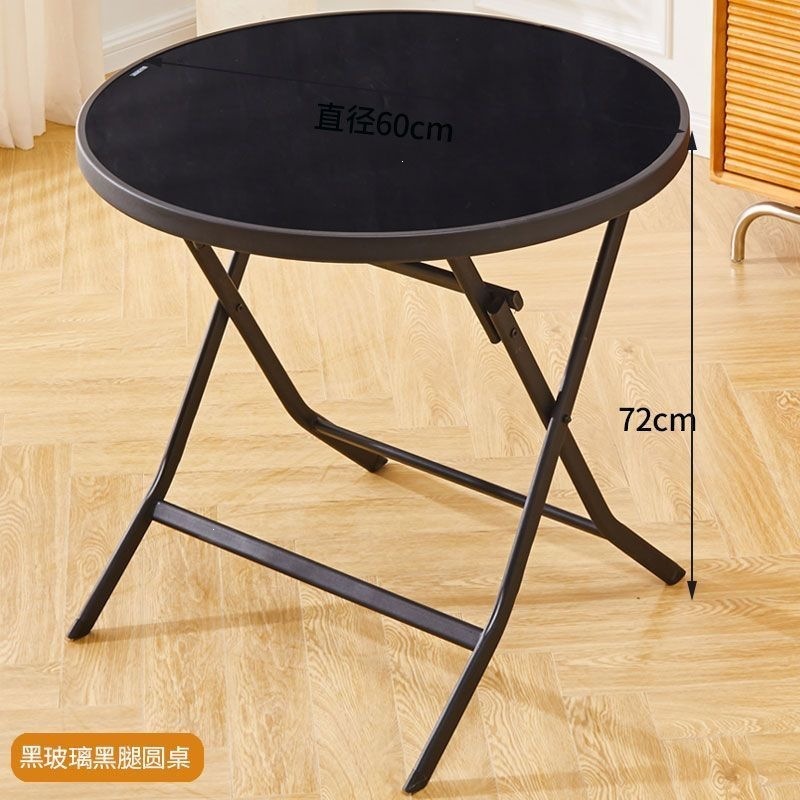 Mesa de comedor redonda al aire libre mesa de vidrio pequeña mesa de comedor doméstica silla portátil mesa cuadrada mesa plegable simple image 10