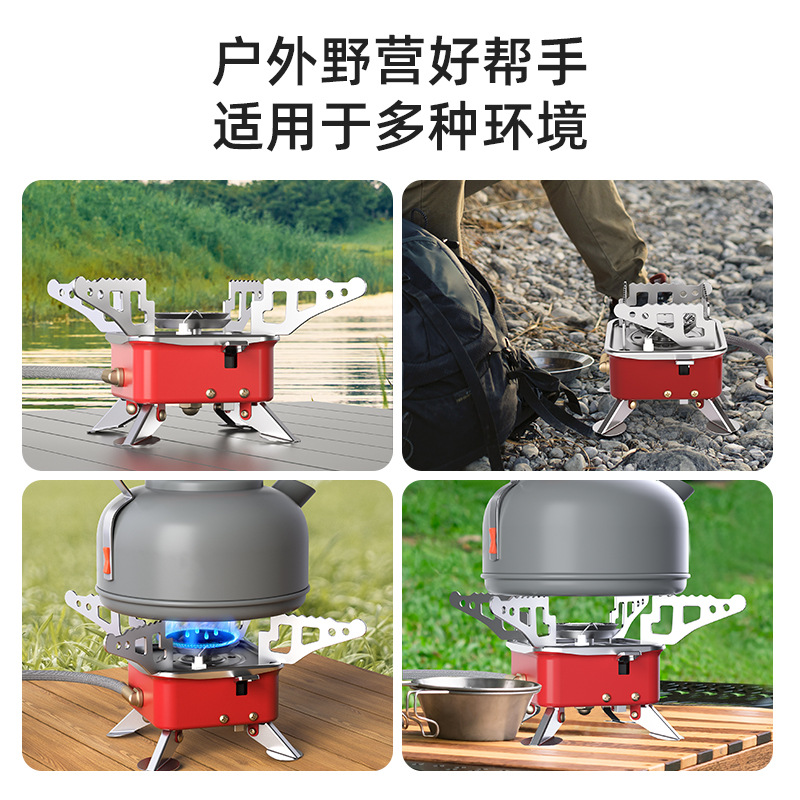 Estufa cuadrada pequeña para acampar al aire libre, cocinar, hervir agua, estufa de cassette plegable, estufa cuadrada pequeña, esencial para acampar.