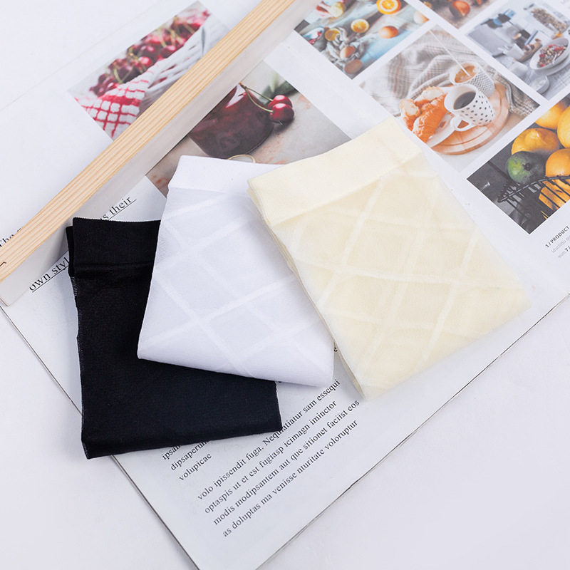 Calcetines de mujer JK estilo adulto calcetines de becerro ins diamante Cruz color sólido blanco y negro transparente medias altas medias al por mayor