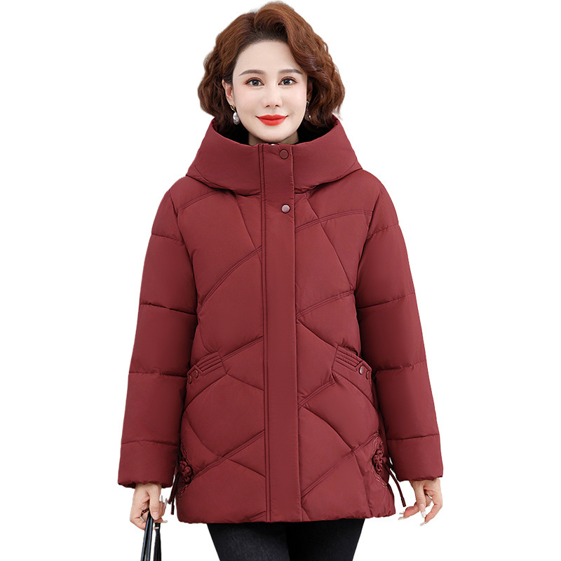 2025 ropa de invierno de madres de mediana edad nueva ropa de abuela ropa de invierno abrigo abrigo de algodón caliente de gran tamaño image 6