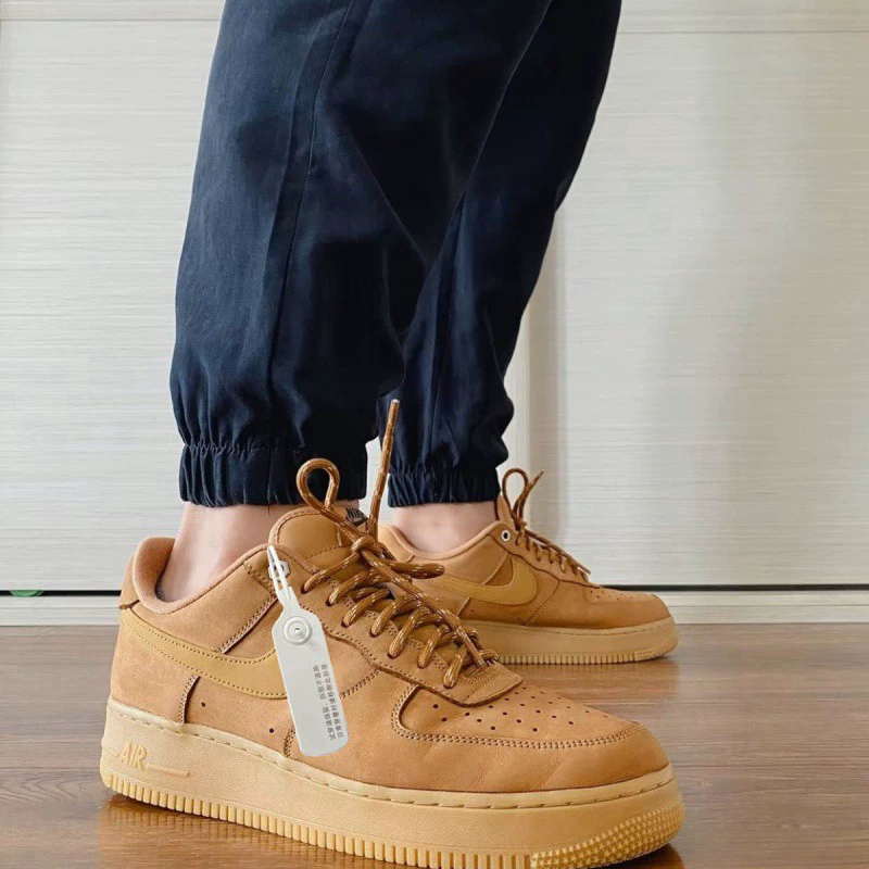 Nike Air Force 1, низкие пшеничные кроссовки, обувь, белые кеды