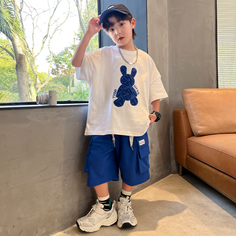 Set 2024 New Children's Dress Boys' Summer Thin Style Sports Big Boy Cool Handsome Trendy_voghion.com