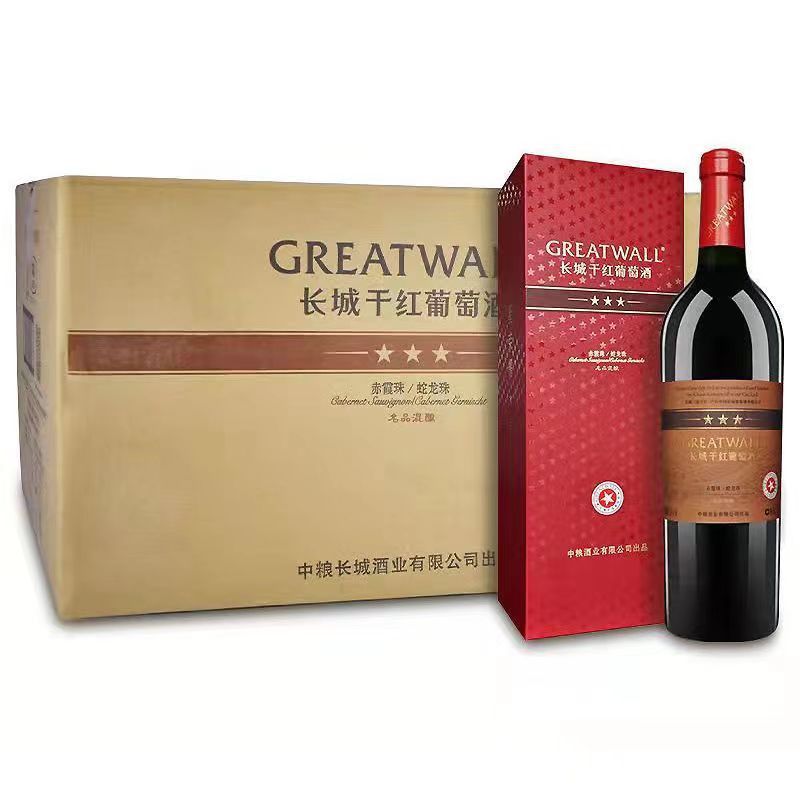 中粮长城三星名品混酿干红葡萄酒13度750ml 长城五星副牌宴请送礼
