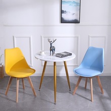 时尚简约办公椅软包靠背椅实木餐椅户外休闲洽谈椅伊姆斯椅会客椅