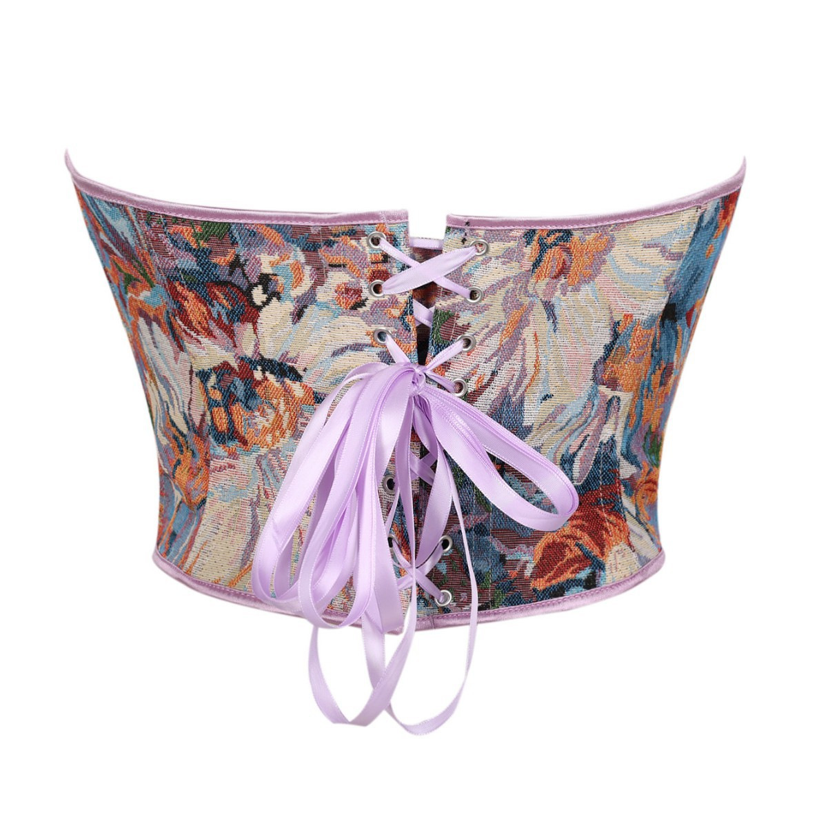 Flor francesa multicolor soporte de pecho para limpiar el pecho, abdomen apretado, ropa de plástico, Amazon, venta rápida, suministro transfronterizo de temu