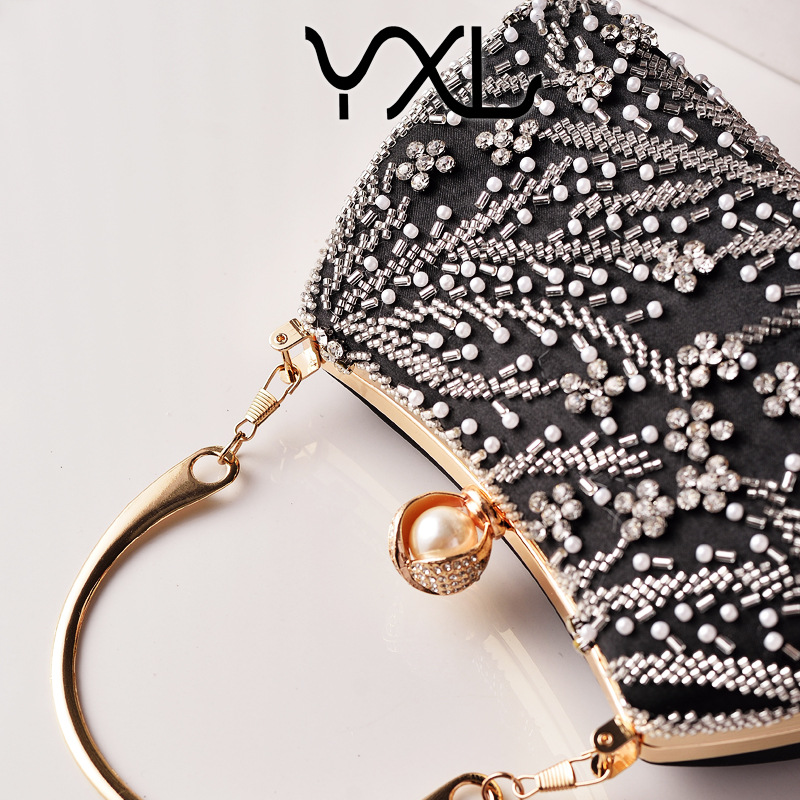 Bolso de cena para damas europeas y americanas, bolso cheongsam bordado de cuentas de la industria pesada, bolso de mano nupcial de la boda de la reunión anual, fabricante de partybag