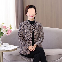 冬季驼绒袄女保暖小香风衣中老年女士花袄加绒加厚妈妈外套