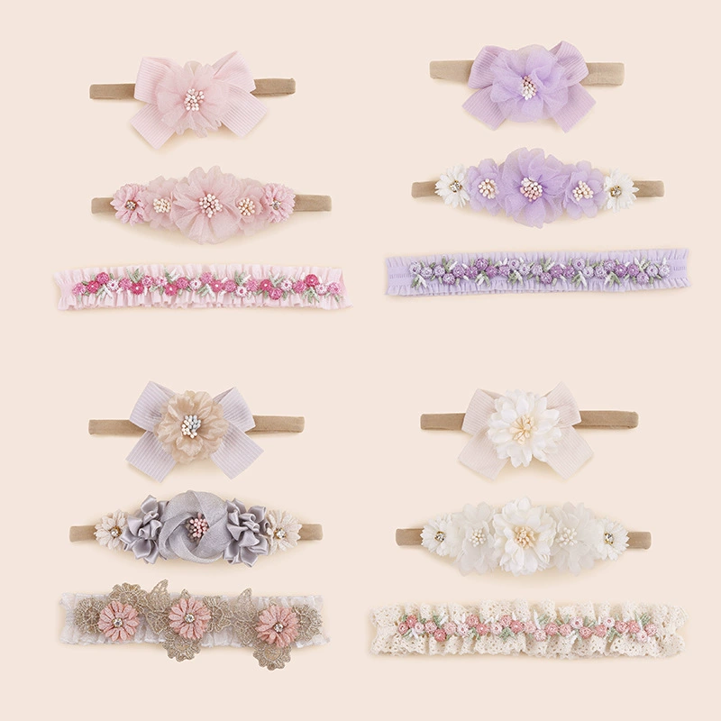 Новый универсальный детский бант, завязной ремень для волос, креативное моделирование цветов, эластичная ремень для волос, оптовые аксессуары для волос, небольшая комбинация цветов
