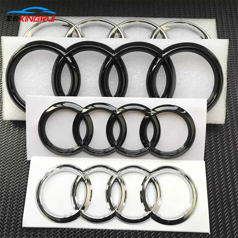 Suitable for New and Old Models of Faw Audi Four Rings A3A5A4La6Lq5Q7 Mid-Grid Logo, Tail Logo, Front and Rear Logo, Modified Car Logo
