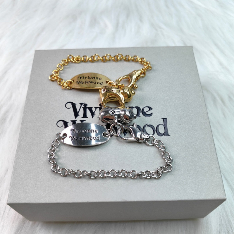 Matching Empress Lucky Pig Oval Nameplate Bracelet Vivian Personalized Simple Saturn Letter Logo Jewelry