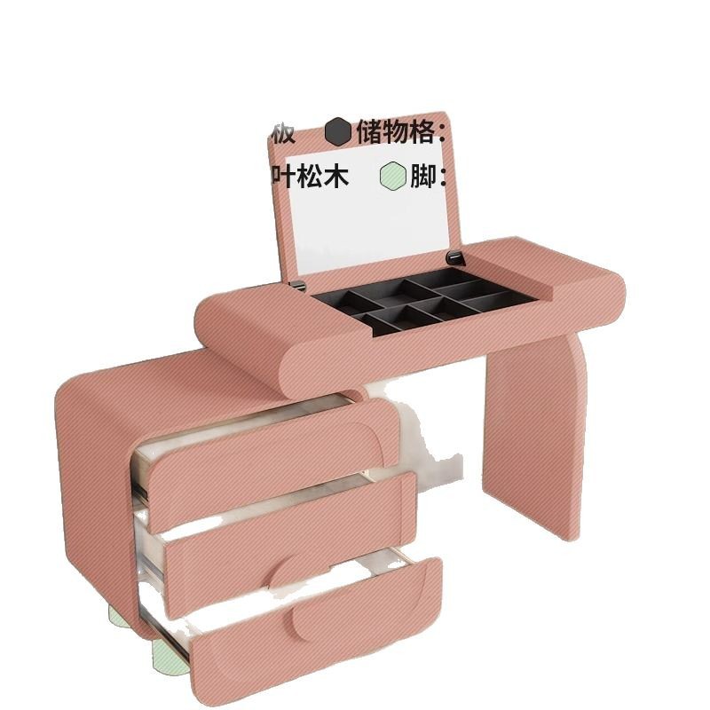 Nuevo estilo princesa china pintura de madera maciza tocador de explosión dormitorio de una pieza estilo retro pequeño apartamento plegable mesa de maquillaje