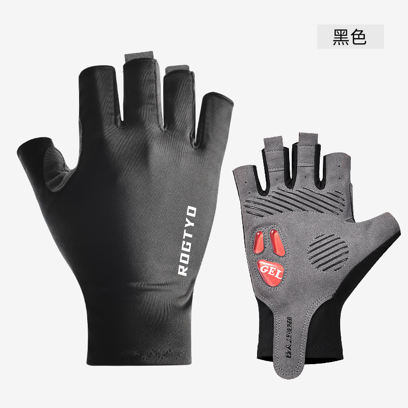 Guantes de ciclismo de medio dedo Guantes de silicona líquida de verano al aire libre Guantes de dedo corto de amortiguación de bicicleta de carretera de montaña