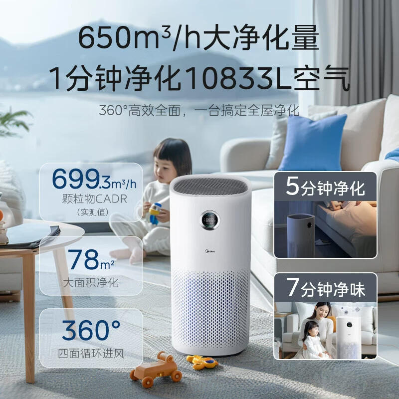Очиститель воздуха Midea RX600P удаление формальдегида, индикатор на дисплее, домашние очистители воздуха удаляют запах KJ600G-RX600P