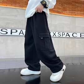 男童裤子春秋款2026新款痞帅儿童装秋季休闲运动工装裤大男孩秋装