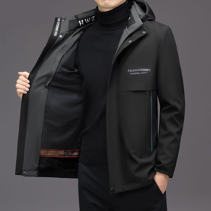 2025 New Fur Parka for Men with Detachable Rabbit Fur Lining, Coat, Fur Integrated Wholesale