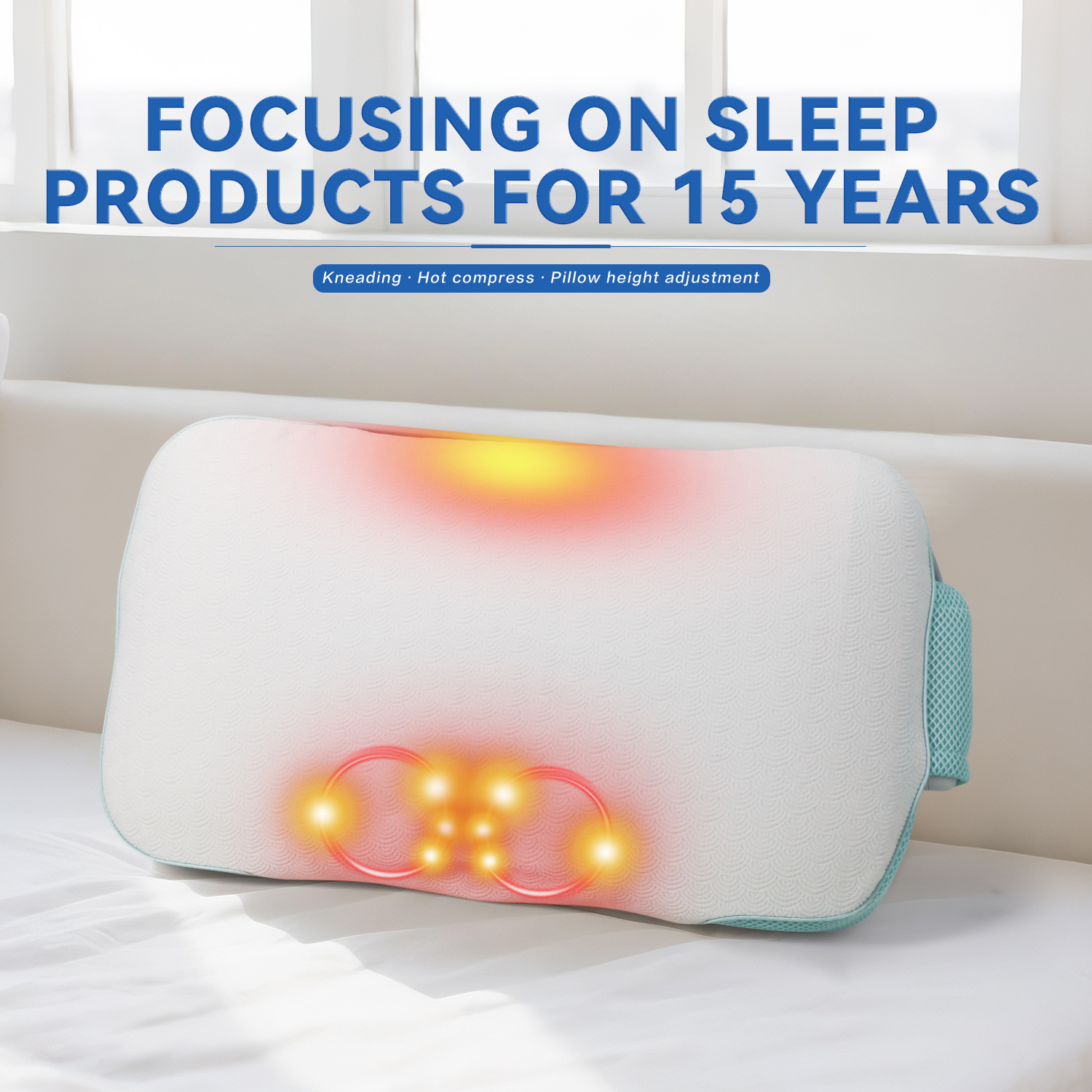 Nuevos productos transfronterizos almohada de masaje de hombro y cuello, almohada de tracción de bolsa de aire de compresión caliente, almohada de masaje multifuncional de hombro y cuello de cintura. image 2