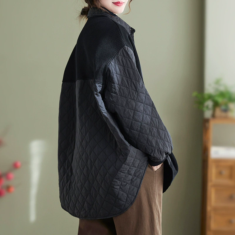 Легкая и тонкая вязкая футболка, демисезонная пуховая куртка, oversize