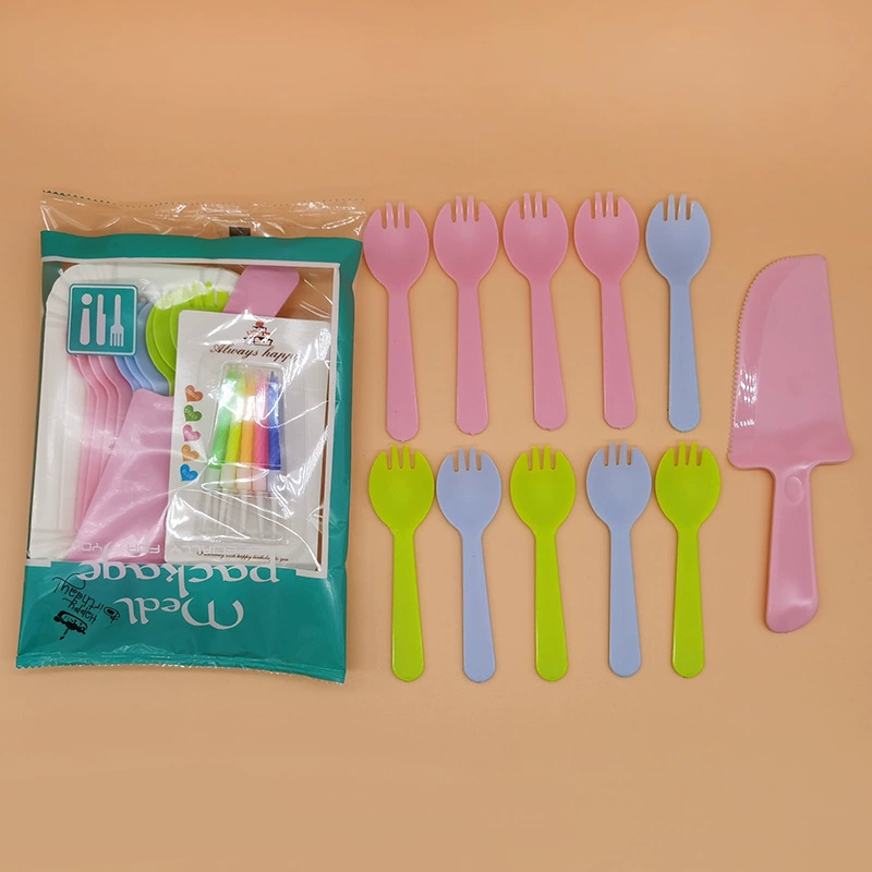 Dongguan source manufacturers spot wholesale disposable cake knife fork spoon rectangular plate combination set large quantity discount