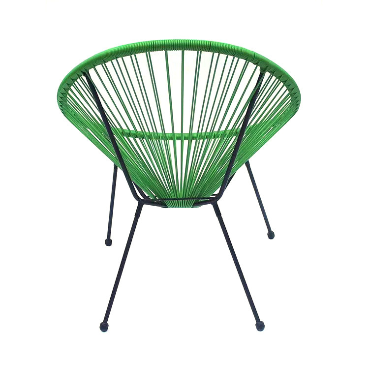 Silla de huevo personalizada color huevo balcón mecedora de caña material transpirable con mini mesa de té de hierro forjado pequeño image 6