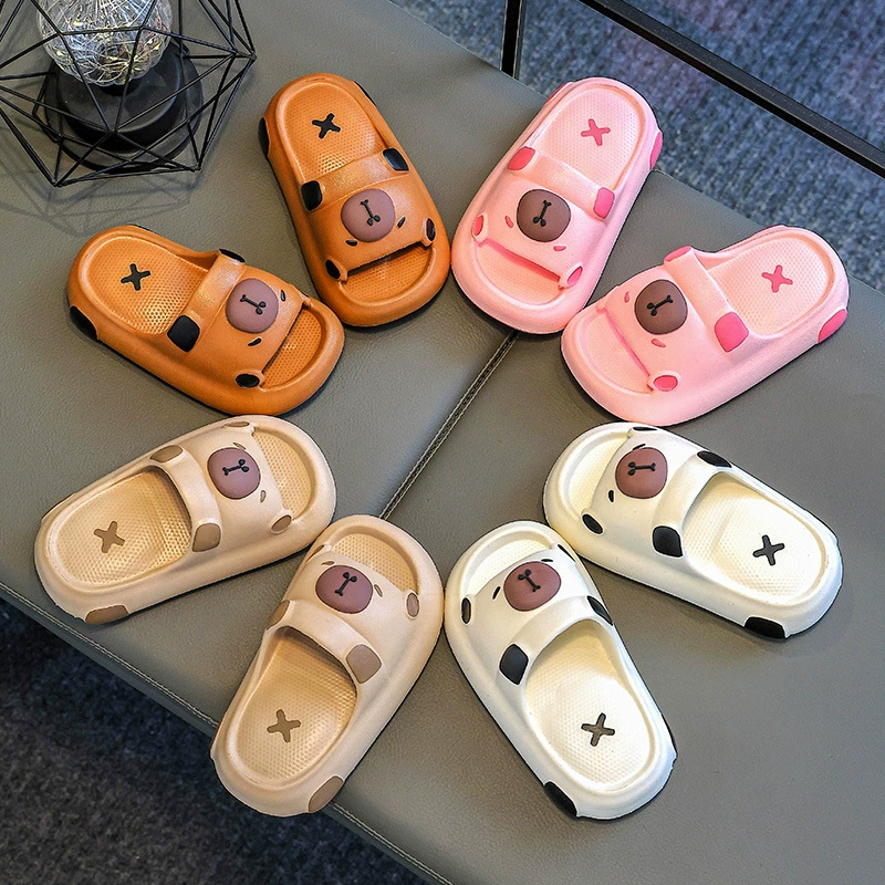 Детские тапочки для девочек и мальчиков, летние домашние тапочки для ванной, нескользящие, для женщин и детей среднего возраста