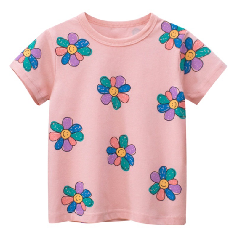 INS ropa infantil de moda estilo coreano verano para niños 2024 nueva camiseta de manga corta para bebés de estilo occidental al por mayor ropa para niños