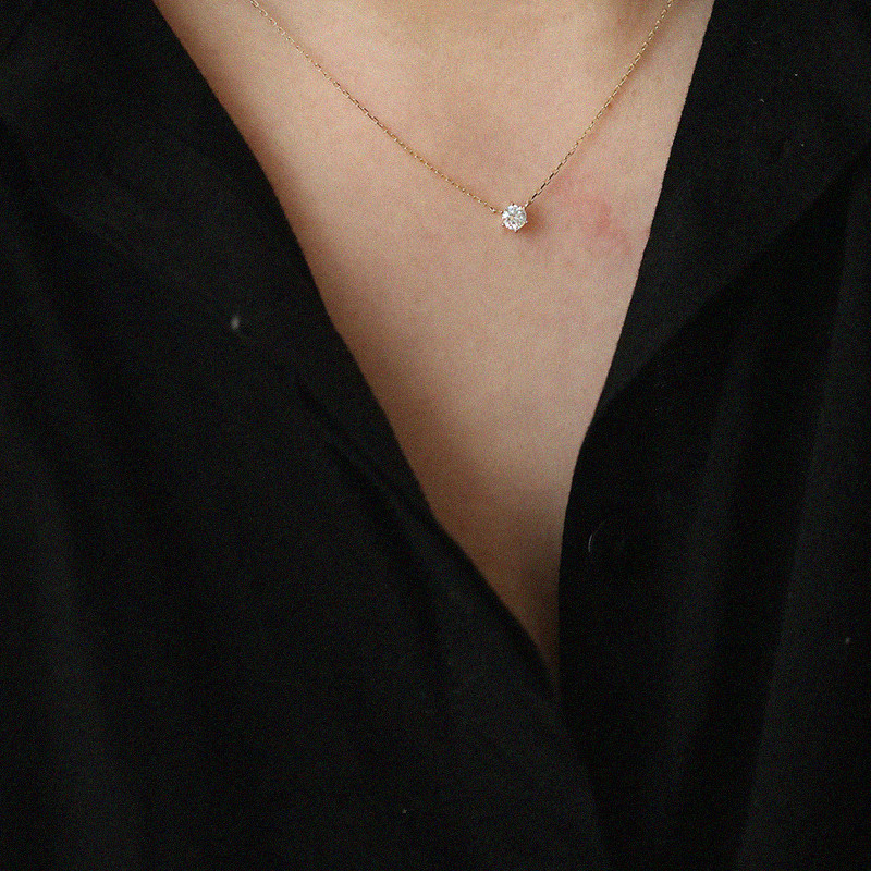 925 Sterling Silver Material 925 Sterling Silver Cable Chain Geometric Pendant Necklace