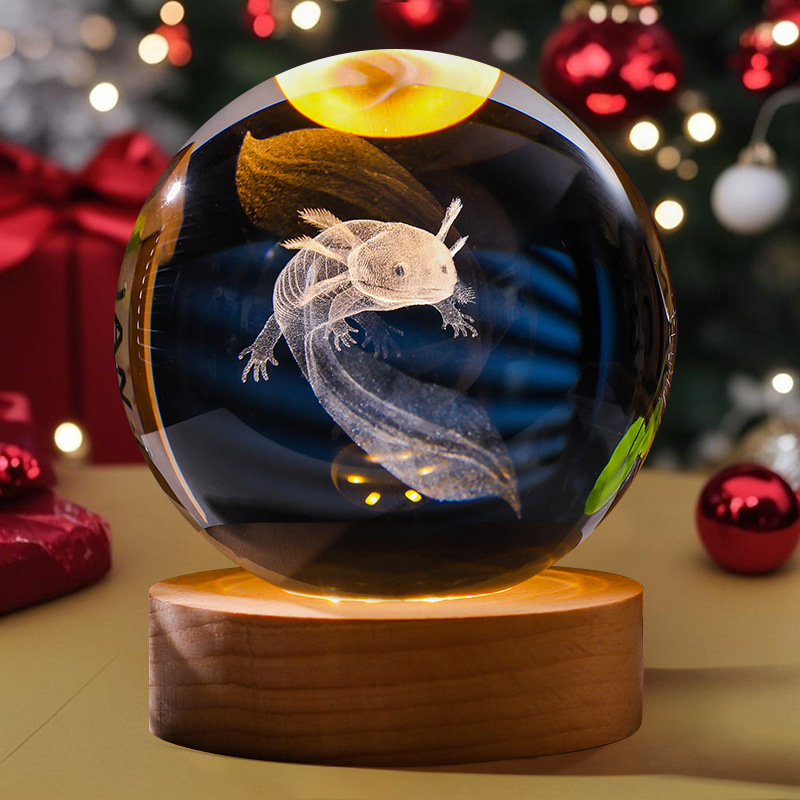 Astronauta luminosa bola de cristal lámpara de noche 3D escultura decoración de mesa para reuniones de estudiantes regalos personalizados