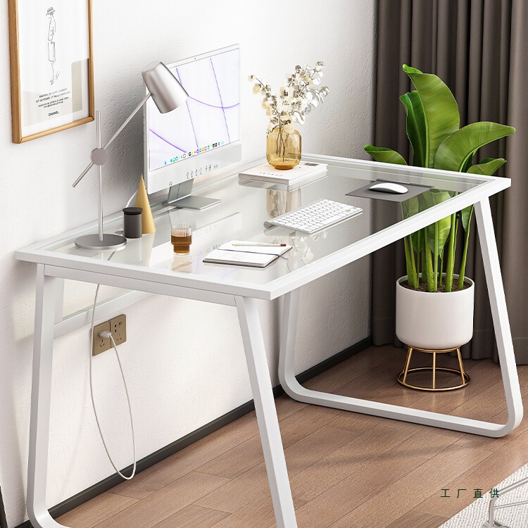 Design Style Computer Desktop Tempered Glass Office Modern Simple Student Desk Home Economical Writing Desk