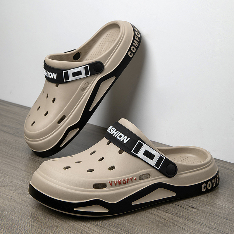 Scarpe da uomo EVA, sandali corti in stile coreano alla moda con punta chiusa, capospalla estivo, spiaggia, sensazione di cacca_voghion.com