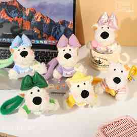 卡通西高地狗狗挂件毛绒公仔玩偶包包挂饰可爱蝴蝶结穿搭创意礼物