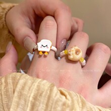 可爱熊掌珍珠开口戒指女轻奢小众高级感童趣食指戒时尚个性指环潮