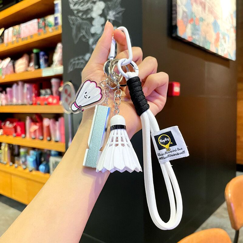 Cartoon Exquisite Acrylic Badminton Keychain Pendant Cartoon Cute Backpack Pendant Graduation Gift