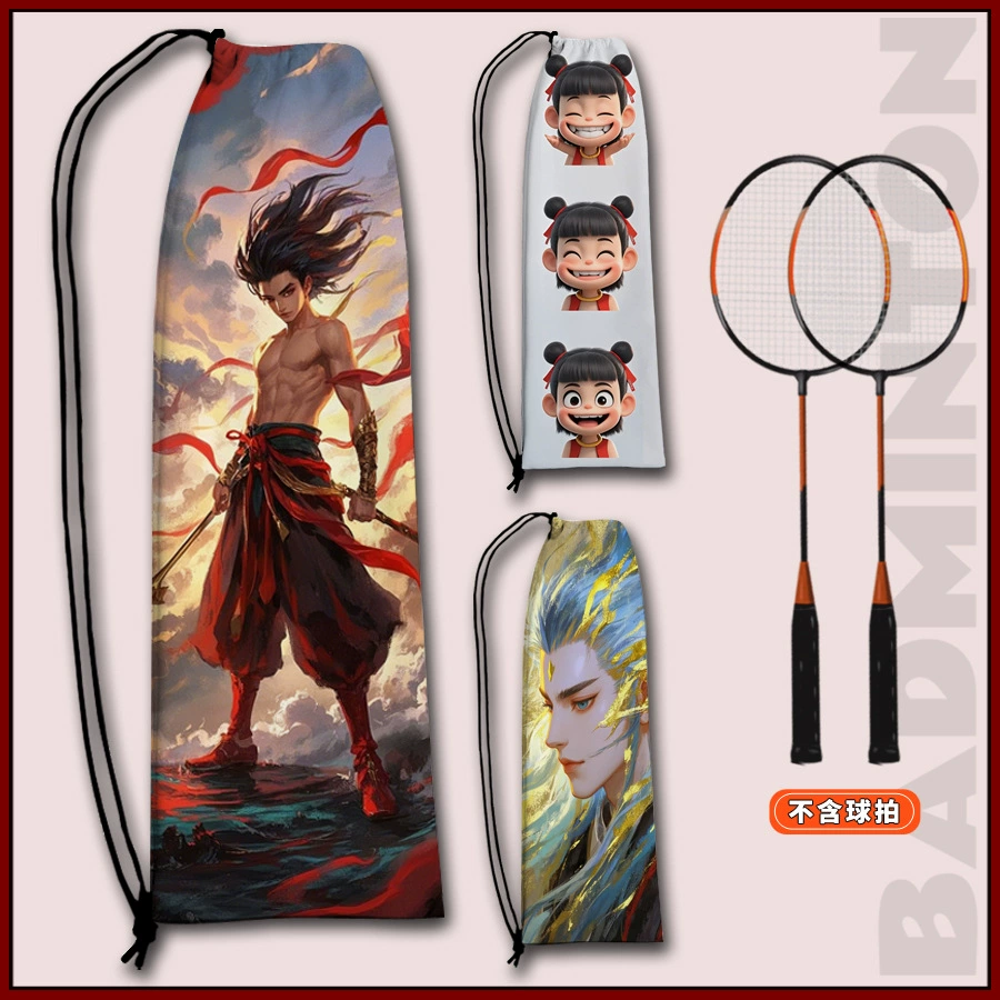 Сумка для хранения ракеток для бадминтона Nezha Magic Child Descends Series Ao Bing, студенческая спортивная портативная сумка для бадминтона большой вместимости