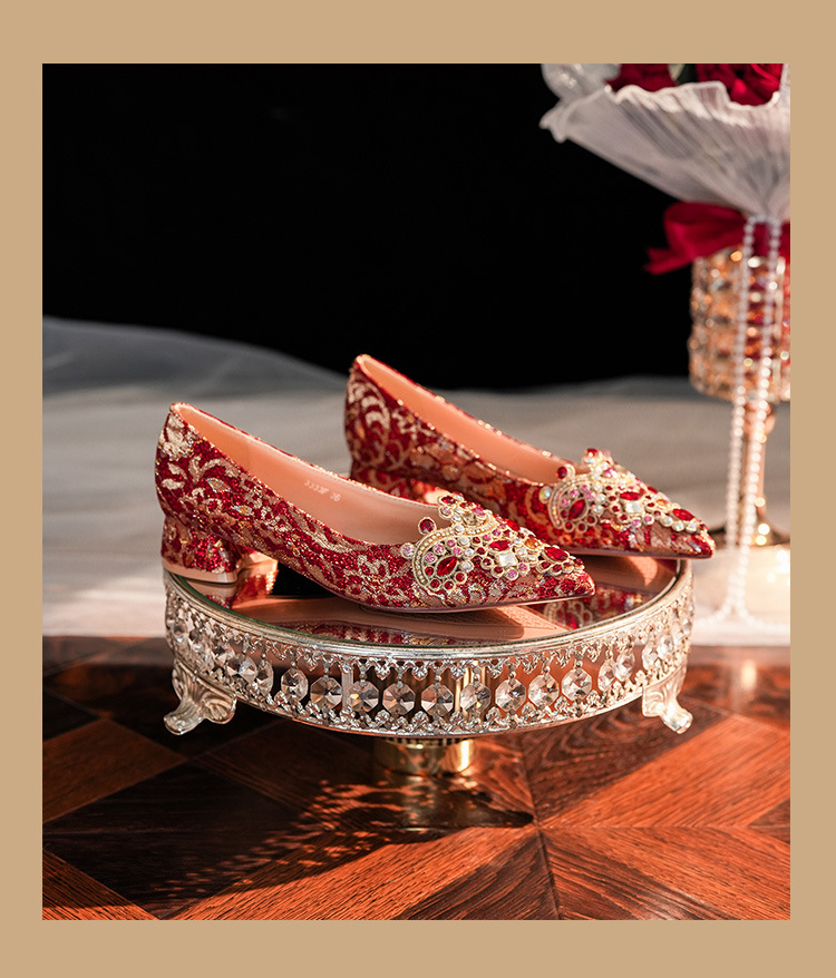 3333F-007 Scarpe da donna con tacco basso, punta a punta, in raso, comode, per damigelle d'onore, da sposa e feste_voghion.com