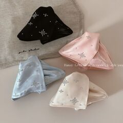 韩系贴钻满天星缎面三角蝴蝶结抓夹高级感发饰盘发鲨鱼夹新款