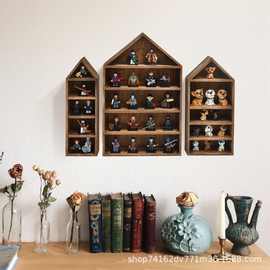 创意房屋形壁挂墙展示盒木质装饰架墙壁阴影收纳架桌面收纳置物架