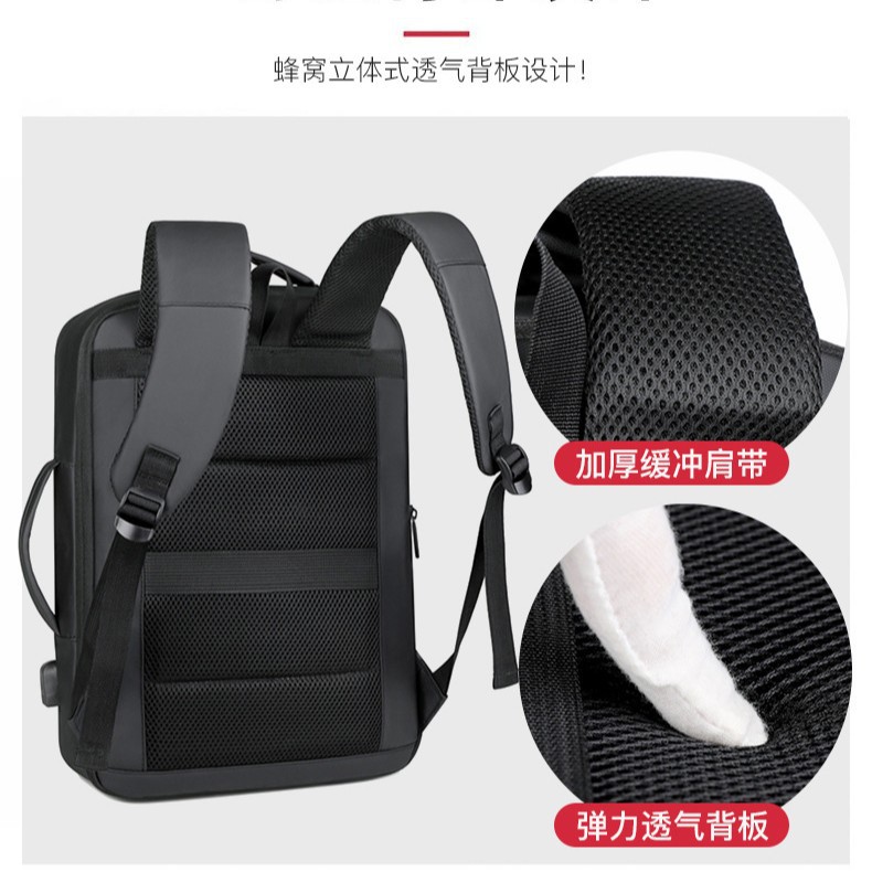 Mochila multifuncional personalizada, bolsa de computadora de negocios de gran capacidad, logotipo impreso, mochila simple de color sólido