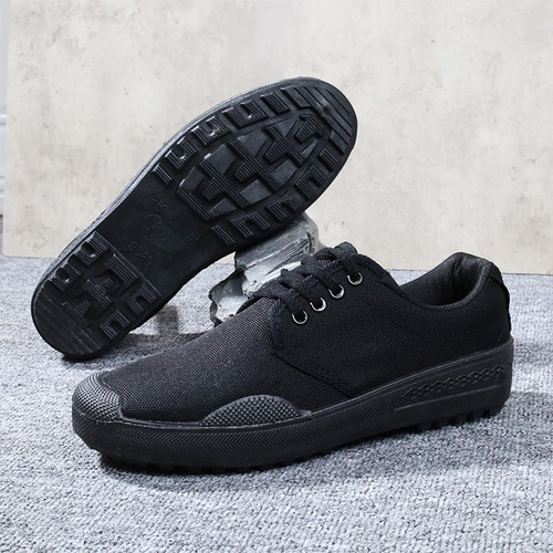 Men's Liberation Shoes, Construction Site Shoes, Safety Work Shoes, Low-Top Liberation Shoes with Yellow Rubber Soles—Factory Wholesale, Drop Shipping Available