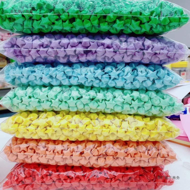 Factory Direct Delivery of Finished Paper Stars, Gradient Lucky Stars, Folded Five-Pointed Stars, Blue Gradient Creative Gifts for Friends