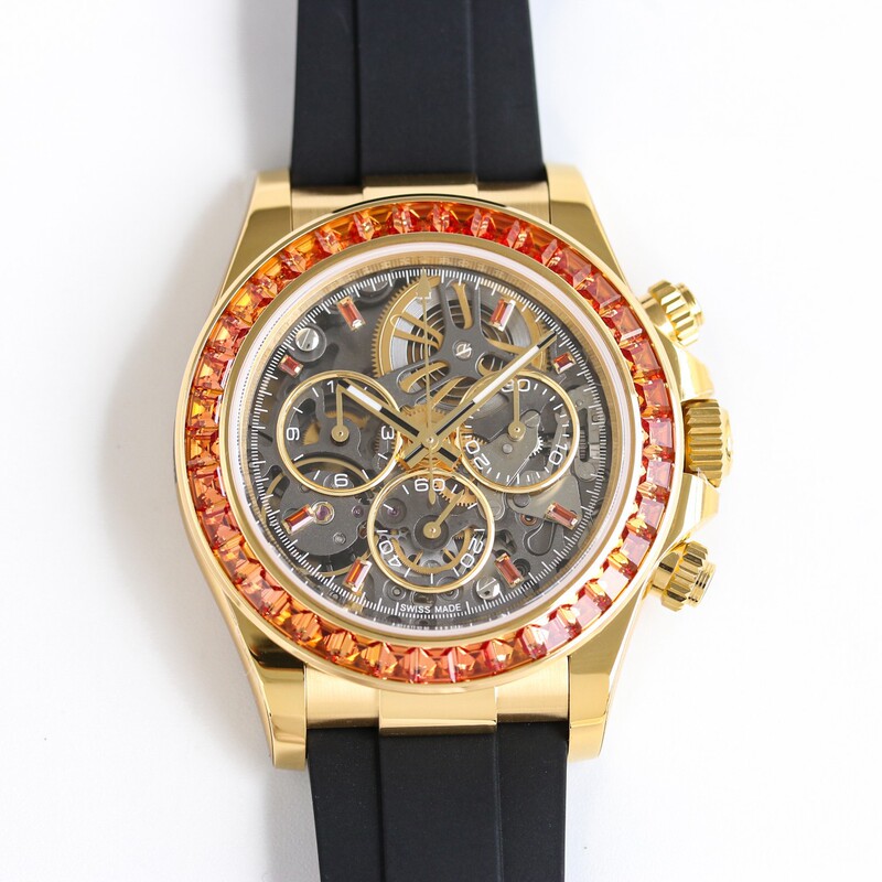 Polar Glacier Pumpkin Light Daytona Fully Automatic Mechanical Watch with Diamonds Luxury Wristwatch