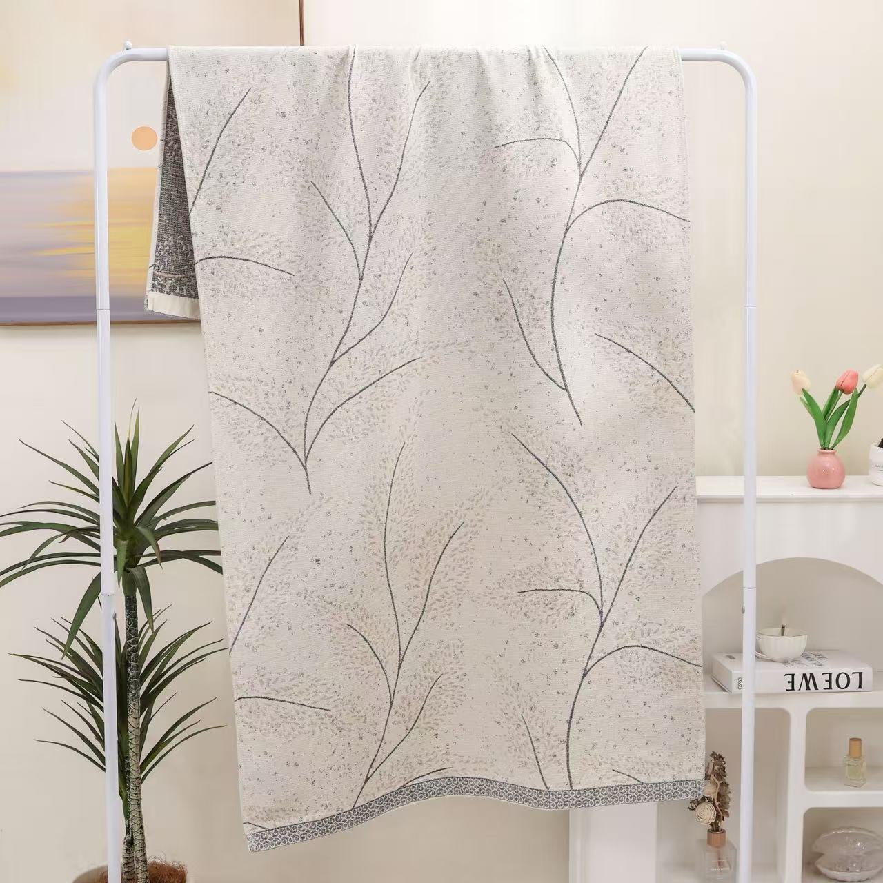 Apocynum Plus Large Bath Towel for Men and Women, Multi-Purpose Super Soft Non-Fading Wrap, Yarn-Dyed Jacquard Long Household Absorbent Bath Towel